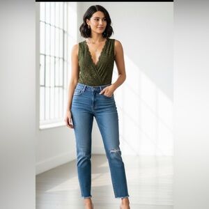 Stella Luce Dark Green Lace Bodysuit A9